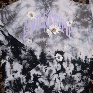 Civil Regime by Darc Sport Women's Wild Daisies Tie Dye Wash Hoodie Sweatshirt